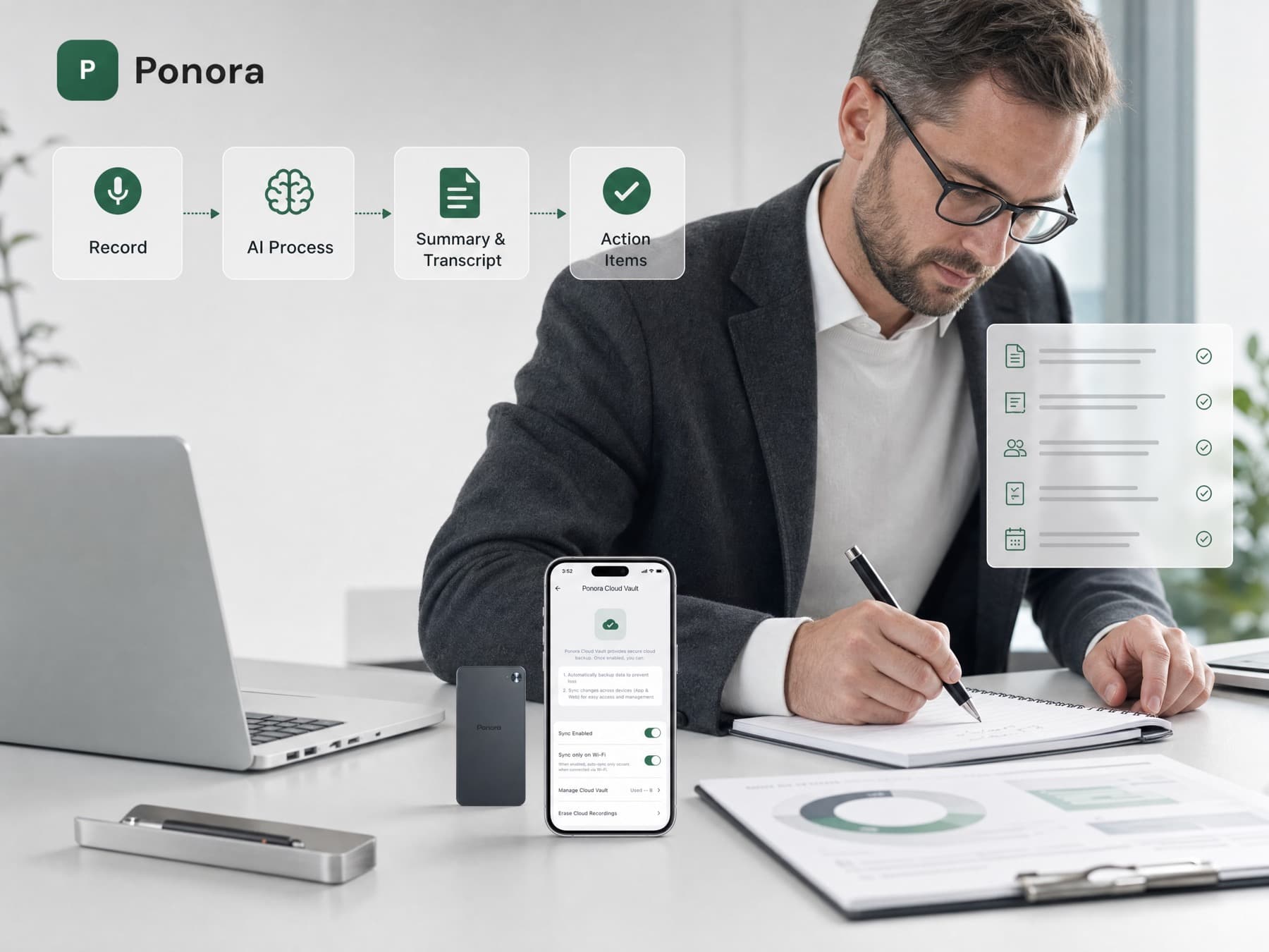 Professioneller Notizen-Workflow mit KI-Zusammenfassung