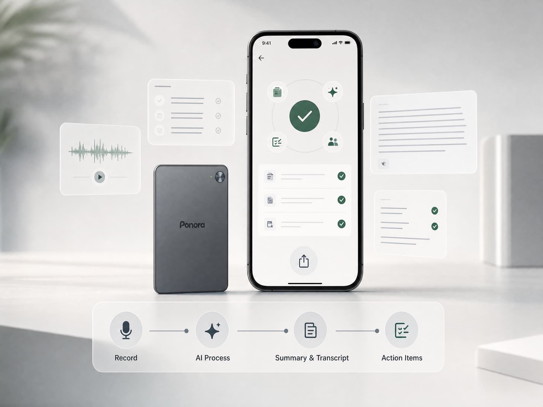 Ponora App teilt strukturierte Aufzeichnungsnotizen
